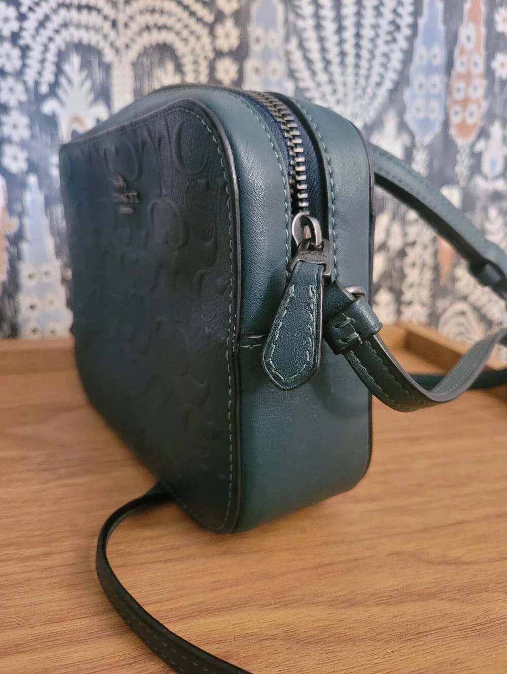 Coach Green Signature Embossed Crossbody